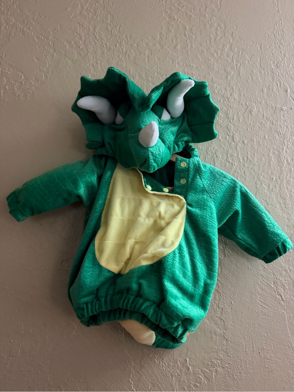 Target Green Triceratops Kids Costume with Yellow Belly